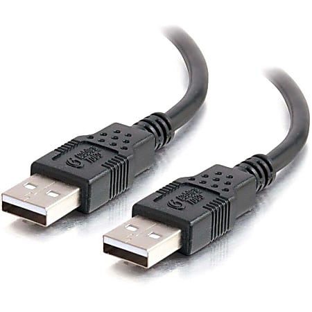 C2G 3.3ft USB Cable - USB A to USB A Cable - USB 2.0 - Black - M/M - Type A Male USB - Type A Male USB - 3.28ft - Black