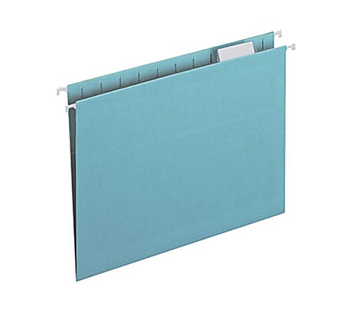 Smead® Hanging File Folders With Tabs, Letter Size, Aqua, Box Of 25 Folders