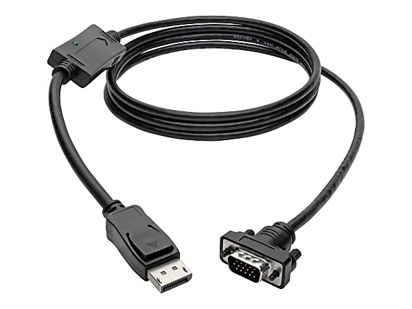 Tripp Lite 3ft DisplayPort to VGA Adapter Active Converter Cable Latches DP to HD15 DPort 1.2 M/M - for Video Device, Projector, TV, Graphics Card, Monitor - 3 ft - 1 x HD-15 Male VGA - 1 x DisplayPort Male Digital Video