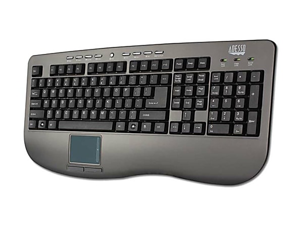 Adesso® AKB-430UG Win-Touch Pro USB Keyboard wWth Glidepoint Touchpad, Graphite