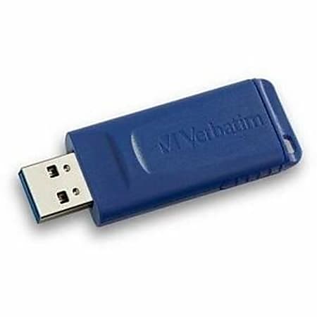 Verbatim Retractable USB 2.0 Flash Drive, 8GB, Blue