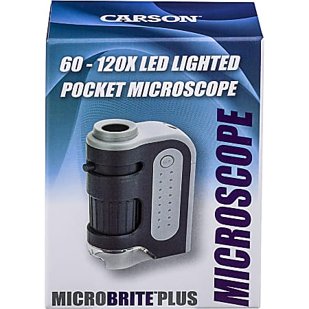 Carson MicroBrite Plus 60x-120x LED Lighted Pocket Microscope MM-300 