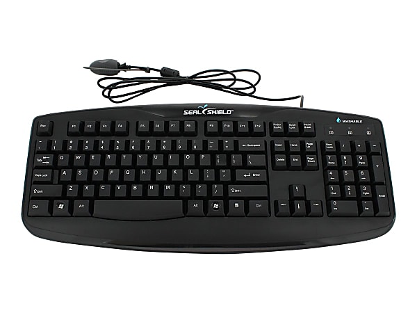 Seal Shield Silver Storm Wired Washable Keyboard, Black, STK503P