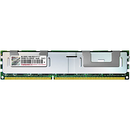 Transcend 8GB DDR3 SDRAM Memory Module - For Desktop PC - 8 GB - DDR3-1066/PC3-8500 DDR3 SDRAM - 1066 MHz - ECC - Registered - 240-pin - DIMM