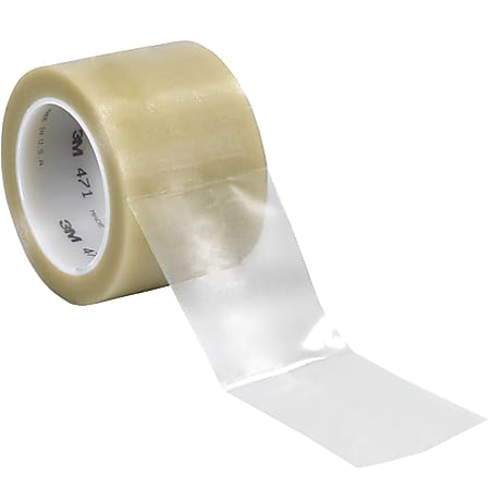 3M™ 471 Vinyl Tape, 3" Core, 3" x 36 Yd., Clear, Case Of 12