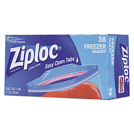 Ziploc Double Zipper Freezer Bags 7 34 x 7 Clear 38 Bags Per Box