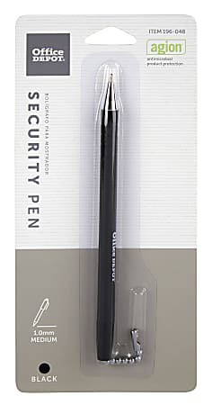 Office Depot® Brand Security Counter Pen With Antimicrobial Protection, Refill, Medium Point, 1.0 mm, Black Ink
