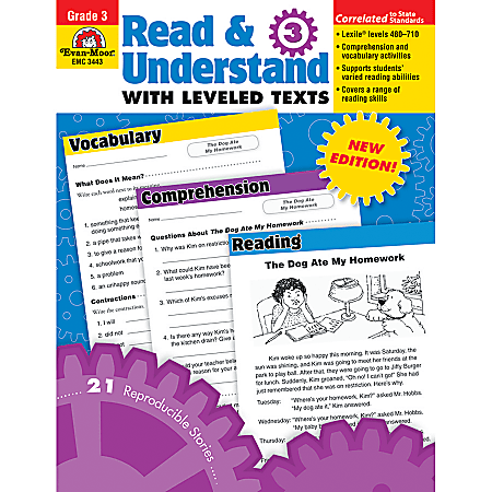Evan-Moor® Read And Understand With Leveled Texts, Grade 3