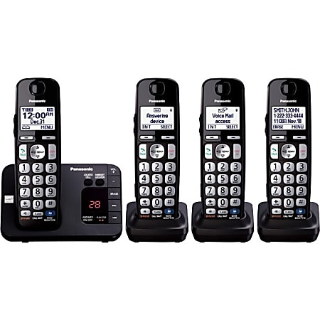 Panasonic KX-TGE234B Expandable Digital Cordless Answering System with 4 Handsets