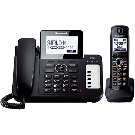 Panasonic® KX-TG6671B 1.9GHz Expandable Corded Phone With Digital Answering System