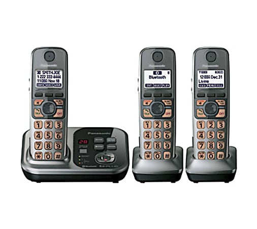 PANASONIC KX-TG7733S Link-to-Cell Bluetooth Cellular Convergence Solution with 3 Handset