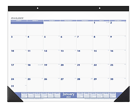 AT-A-GLANCE® Monthly Desk Pad Calendar, 21-3/4" x 17", January To December 2021, SW20000