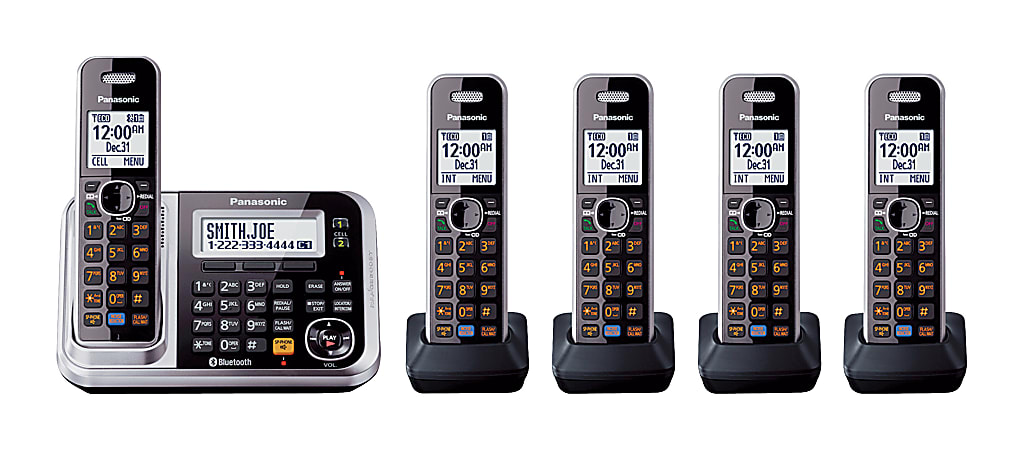 Panasonic® Link2Cell KX-TG7875S Bluetooth® Expandable Cellular Convergence Phone System With Digital Answering System