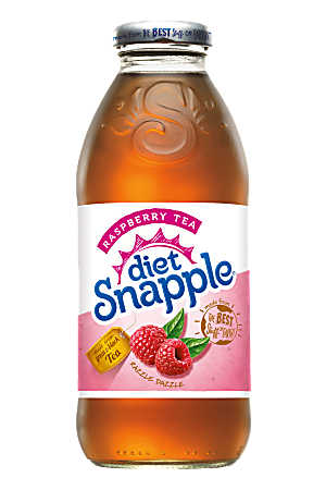 Snapple® Diet Iced Tea, Raspberry, 16 Oz, Carton Of 24