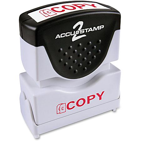 AccuStamp Accu-Stamp Pre-Inked Shutter Stamp, 1/2" x 1-5/8" Impression, Red