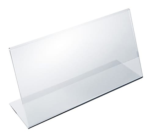 Azar Displays Acrylic L-Shaped Sign Holders, 3 1/2" x 8 1/2", Clear, Pack Of 10