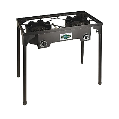 Stansport 2-Burner Propane Stove, Black