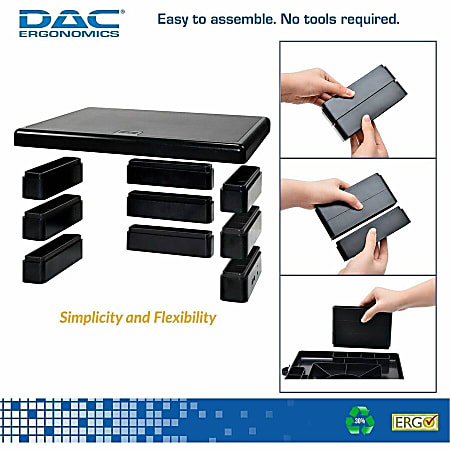 DAC Stax MP 213 Adjustable MonitorLaptop Stand with 2 USB Ports Black ...
