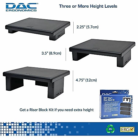 DAC Stax MP 213 Adjustable MonitorLaptop Stand with 2 USB Ports Black ...