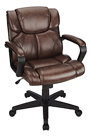 Brenton Studio® Briessa Mid-Back Chair, Brown/Black