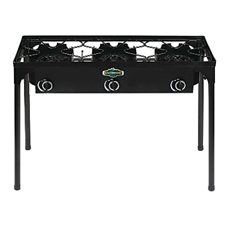 Stansport 3-Burner Outdoor Stove With Stand, Black