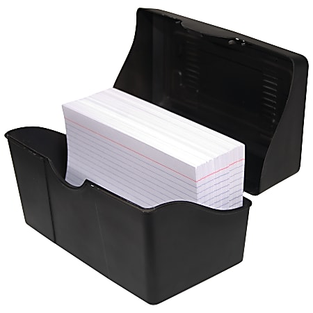 Innovative Storage Designs Plastic Card File 300 Card Capacity Black -  Office Depot