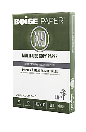 Boise X 9 Multi Use Printer Copier Paper Legal Size 8 12 x 14 5000 Total  Sheets 92 U.S. Brightness 20 Lb White 500 Sheets Per Ream Case Of 10 Reams  - Office Depot