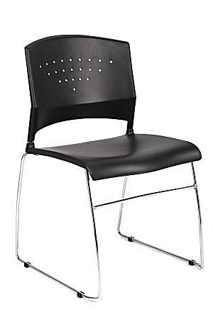 Boss Office Products Stack Chairs in Black, Set of 5