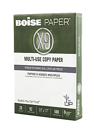 Boise® X-9® Multi-Use Printer & Copier Paper, Letter Size (8 1/2 x 11),  5000 Total Sheets, FSC® Certified, 92 (U.S.) Brightness, 20 Lb, White, 500  S - Yahoo Shopping