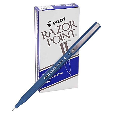 Pilot Razor Point II Markers Super Fine Point 0.3 mm Blue Barrel Blue ...