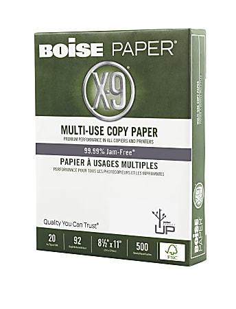 Xerographic Copier Paper, Letter Size (8 1/2 x 11), 5000 Total Sheets, 92  (U.S.) Brightness, 20 Lb., White, 500 Sheets Per Ream, Case Of 10 Reams
