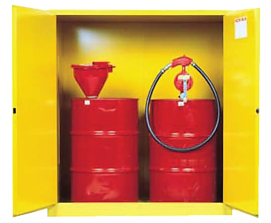 Vertical Drum Safety Cabinets, Manual-Closing, (2) 55 Gallon Drum, w/Support