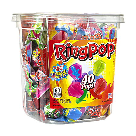 Ring Pops Candy, 0.5 Oz, Assorted Flavors, Pack Of 40