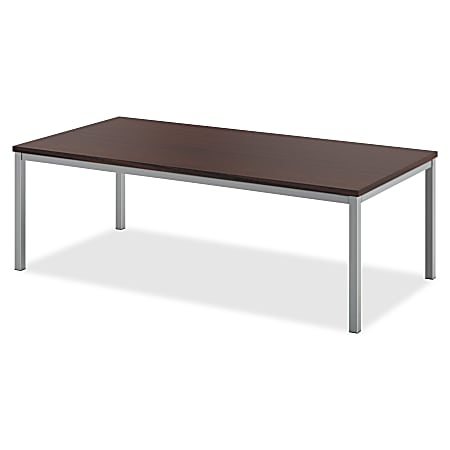 basyx by HON® Tubular Steel Frame Coffee Table, Rectangle, Chestnut/Silver