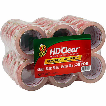 Duck HD Clear Heavy Duty Packaging Tape 1 78 x 109.4 Yd. Crystal