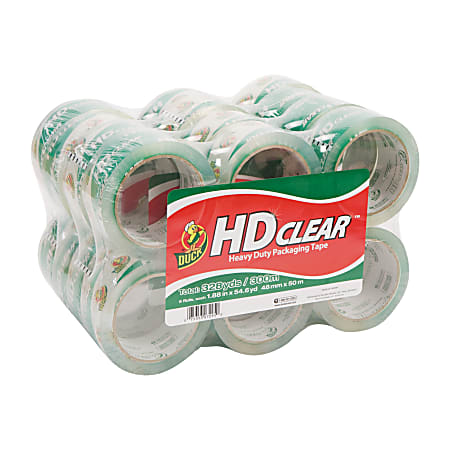 Duck® HD Clear™ Heavy-Duty Packaging Tape, 1-7/8", Crystal Clear, Box Of 24 Rolls