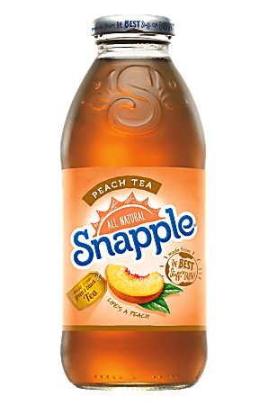 Snapple® Iced Tea, Peach, 16 Oz, Carton Of 24
