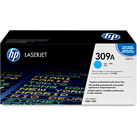 HP 309A, Cyan Original Toner Cartridge (Q2671A)