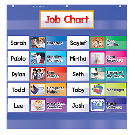 Scholastic Class Jobs Pocket Chart, Blue