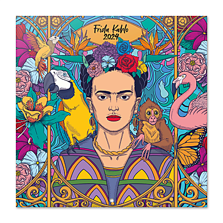 2024 TF Publishing Bilingual Monthly Wall Calendar, 12" x 12", Frida Kahlo, January To December