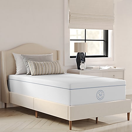 Martha Stewart SleepComplete 12 Inch Medium Dual-Action Cooling Gel and Green Tea Memory Foam Mattress with Soft Breathable Jacquard Quilted Top, Twin