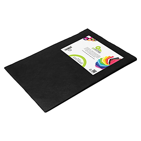 Smart-Fab Disposable Art and Decoration Fabric, 12" x 18", Black, Pack Of 45 Sheets