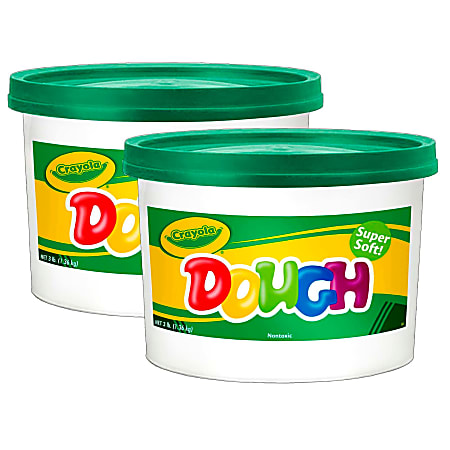 Crayola Super Soft Modeling Dough, Green, 3 lbs. Bucket, Pack Of 2
