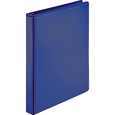 Business Source Navy D-ring Binder - 1" Binder Capacity - Letter - 8 1/2"x11" Sheet Size - D-Ring Fastener(s) - 4 Pocket(s) - Polypropylene - Navy