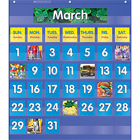 Teachers Friend Monthly Calendar Pocket Chart - Office Depot