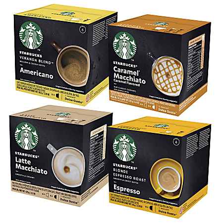 Starbucks Coffee by Nescafe Dolce Gusto, 4 Pack, Americano, Espressos, and Macchiatos