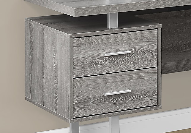 Monarch Specialties 71 W L Shaped Corner Desk With 2 Drawers Dark Taupe ...