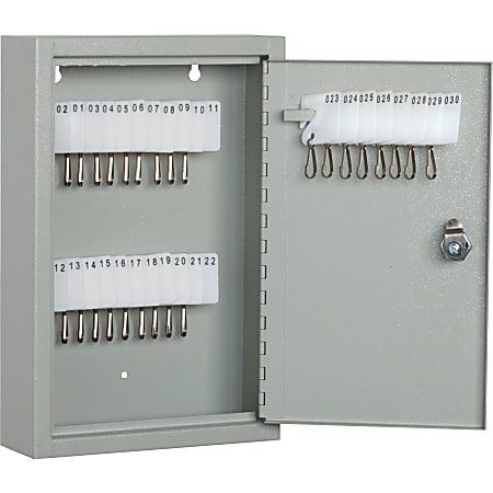 SKILCRAFT Key Cabinet - 14"x 3.3" Depth x 17.3" - Locking Mechanism, Cylinder Lock, Scratch Resistant, Corrosion Resistant, Welded, Durable