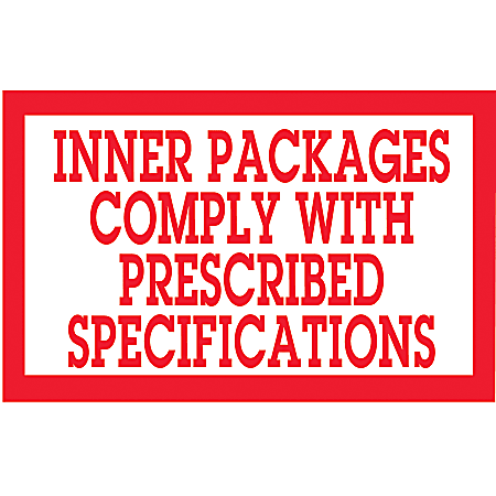 Preprinted Shipping Labels Inner Packages Comply With Prescribed ...