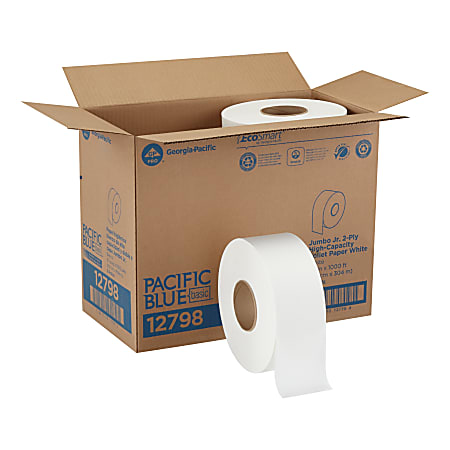 Pacific Blue Basic™ by GP PRO Jumbo Jr. 2-Ply High-Capacity Toilet Paper, Pack Of 8 Rolls